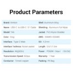 Vention USB-C to USB-C 3.1 Cable in Nairobi Kenya.