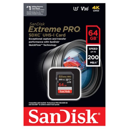 SanDisk Extreme PRO 64GB SDXC UHS-I Card 200 MBPs
