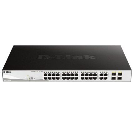 D-Link 26-Port Gigabit Smart Managed PoE+ Switch, 24 PoE+ Ports 2 SFP Ports, DGS-F1210-26PS